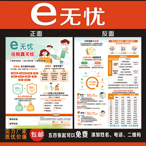 平安e无忧双面宣传单彩页