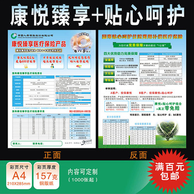 中国人寿国寿康悦臻享+贴心呵护彩页宣传单广告2025新版