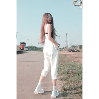 夏季九分裤牛仔背带裤