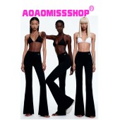 微喇叭长裤 AOAOMISSSHOP鳌鳌家美式 Fit Chic黑色西装 高级感 Slim