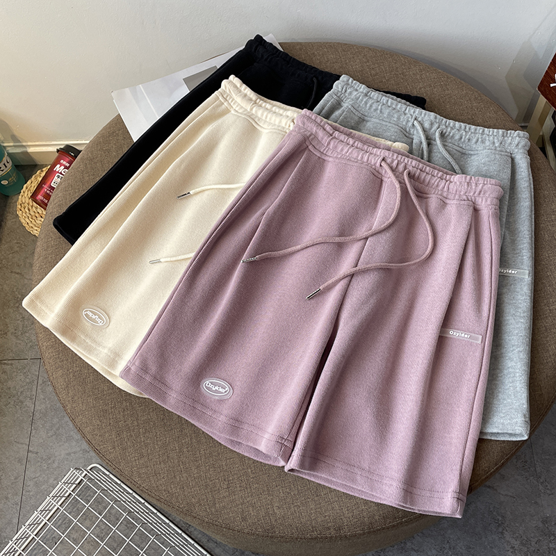 Spring and summer new high waist 5-point shorts women's wide leg pants, middle pants, slim pants, loose casual pants