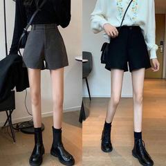 Black tweed shorts for women in autumn and winter, new style for spring and summer