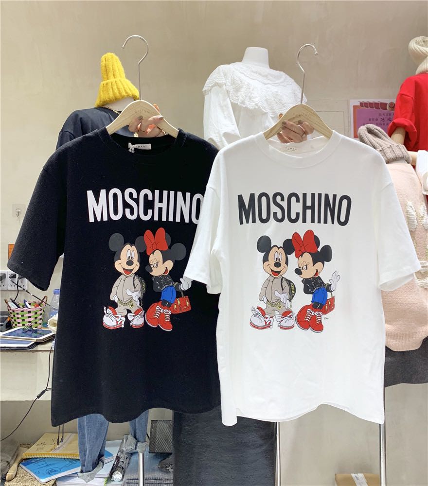 Short sleeve Mickey T-shirt women's new loose lower body missing T-shirt girl