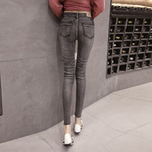 The new version of all-match flash slim jeans stretch pencil pants skinny pants nine