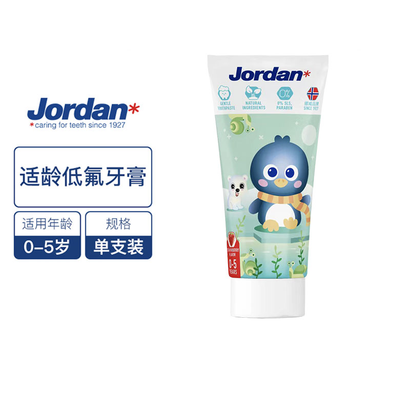 挪威jordan防蛀防龋果味儿童牙膏