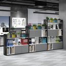 办公室隔断柜置物架铁艺组合屏风双面储物书架公司装 饰花槽展示柜