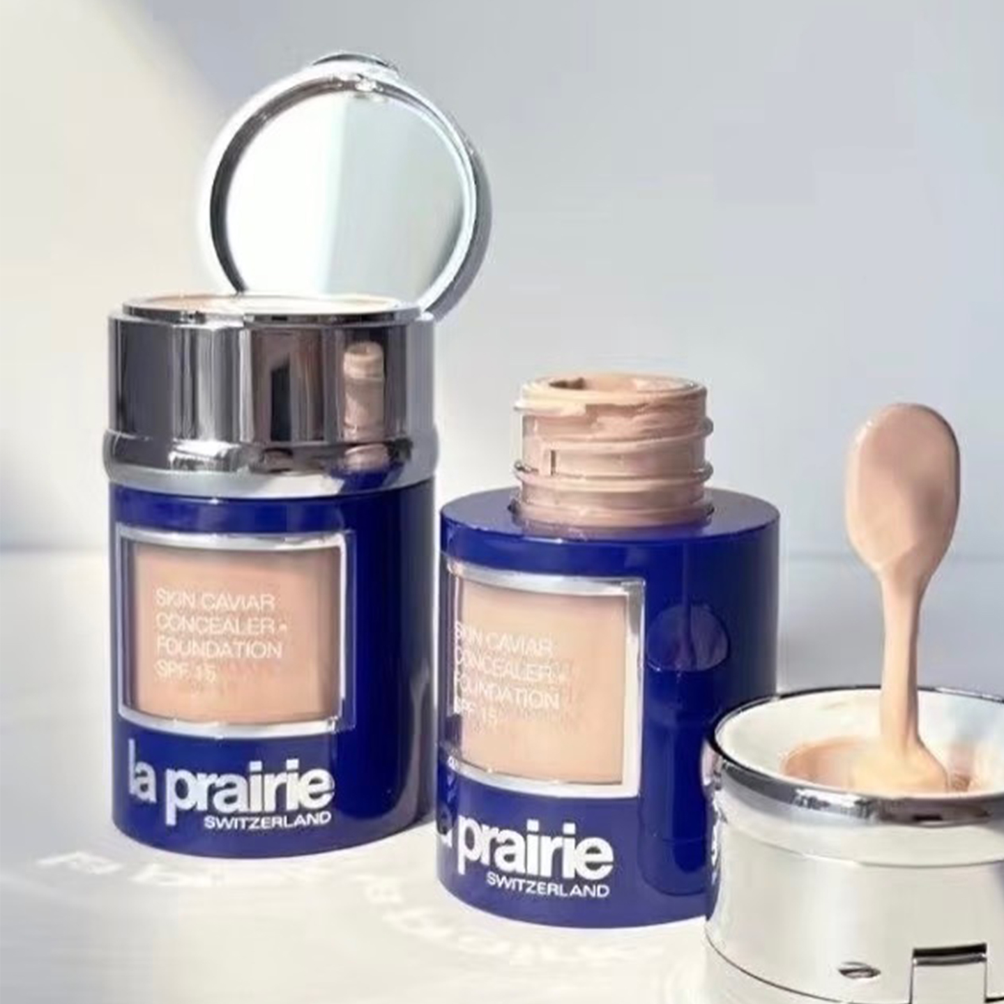 La prairie莱珀妮鱼子酱粉底液轻薄号推开融肤贴妆精华养肤粉底