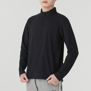 UNDER ARMOUR长袖T恤男装 新款秋冬跑步健身服半开襟立领透气训