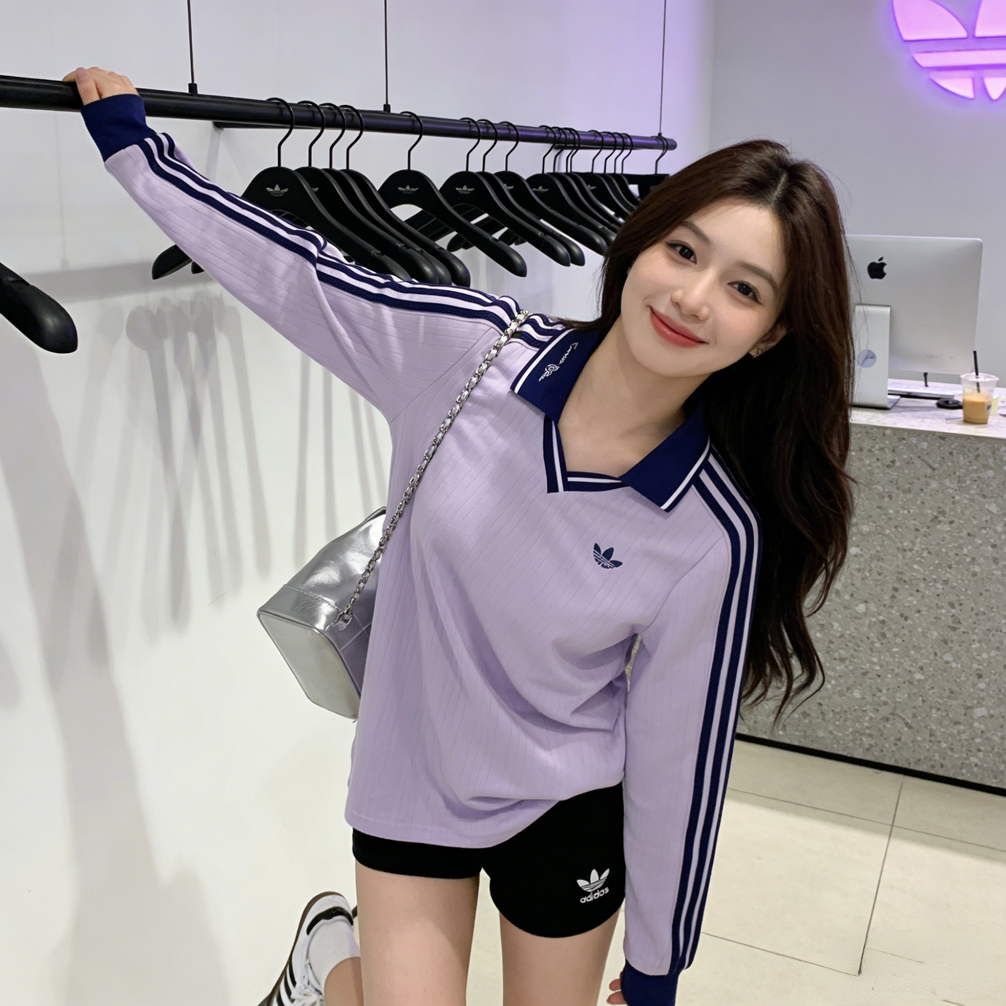 阿迪达斯官网短袖女装2026春季新款POLO衫运动休闲翻领T恤KY5733