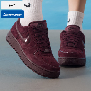 NIKE耐克空军一号休闲鞋女鞋新款AIR FORCE 1 07运动鞋红色板鞋潮