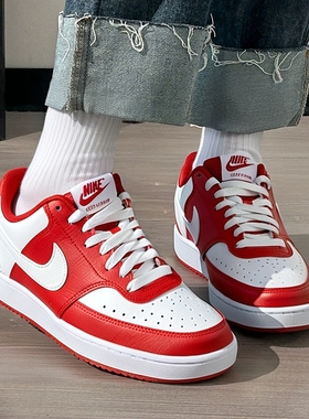 Nike耐克女鞋COURT VISION红色本命年板鞋新年款新婚鞋运动休闲鞋