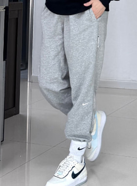耐克正牌运动裤男裤2025秋冬新款灰色休闲卫裤收口束脚长裤FZ0225