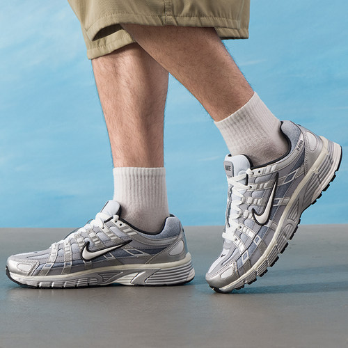 耐克NIKEp-6000舒适透气耐磨男女银灰色复古低帮休闲运动鞋IH4465