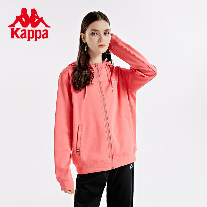 kappa卡帕运动服女装2021冬季新款休闲长袖连帽卫衣外套k0b62mk10