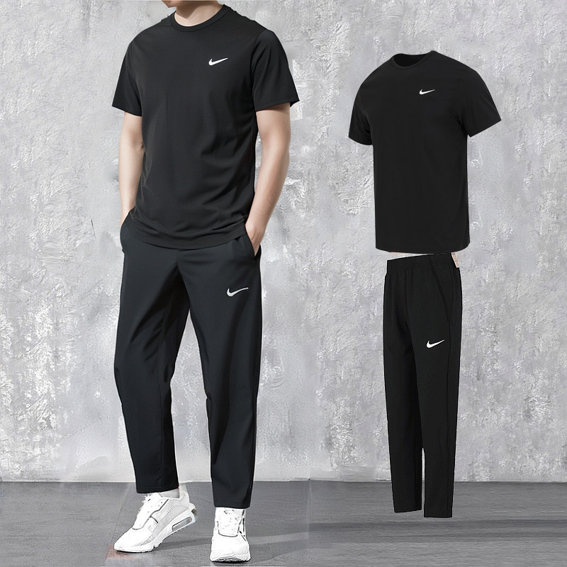 Nike耐克黑色套装男士2025春季新款运动服透气长裤子休闲短袖T恤,运动服/休闲服装,运动套装,淘宝优惠券,粉丝福利购,淘宝优惠卷