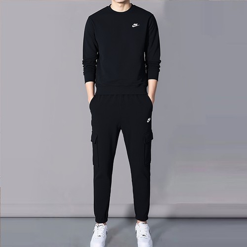 耐克NIKE男士秋冬季户外跑步健身两件套圆领宽松卫衣休闲束脚长裤