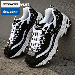 斯凯奇女鞋黑白熊猫鞋官方旗舰运动鞋春透气休闲鞋厚底显高老爹鞋