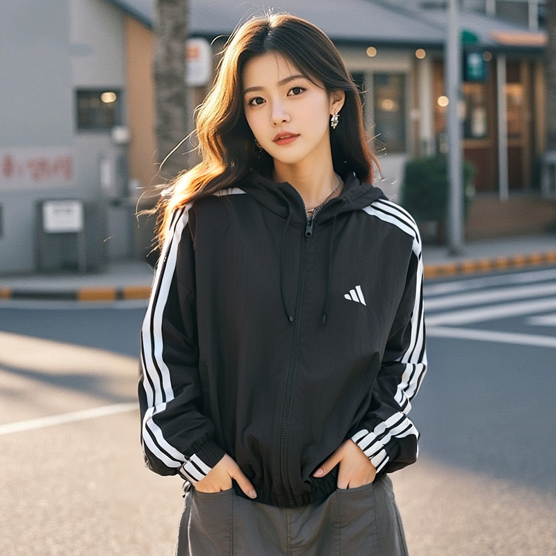 adidas阿迪达斯外套女装夏季新款梭织防风运动服休闲夹克JZ2162