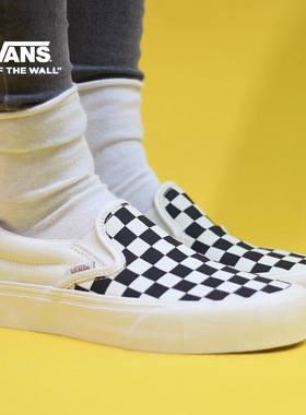 VANS范斯男鞋女鞋Slip-On VR3黑白棋盘格一脚穿运动鞋帆布鞋板鞋