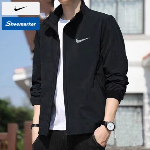 新款 25春季 运动服休闲跑步轻薄快干夹克外套 上衣男装 耐克官方正品