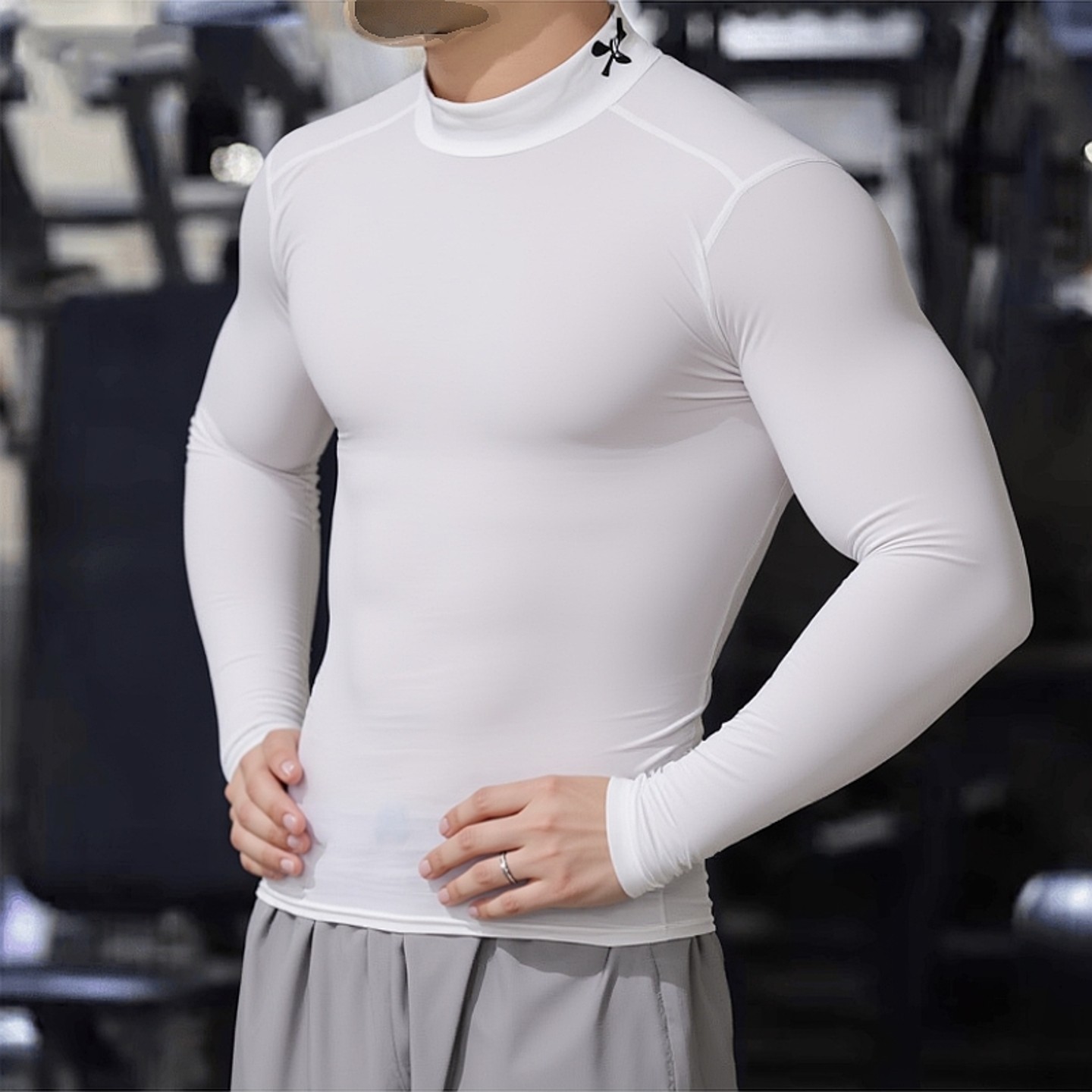 安德玛UA正品长袖男装 2025冬季新款紧身T恤健身跑步透气运动服