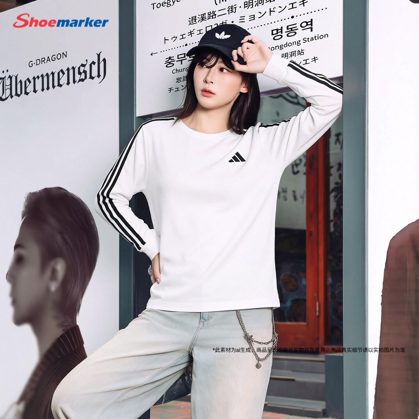 Adidas阿迪达斯正品女装卫衣情侣款2026秋新款运动休闲服长袖T恤