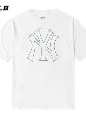 MLB官方NY大标白色短袖男装冬季新款女T恤透气运动半袖3ASWB2243