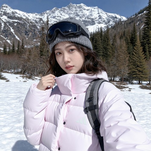 阿迪达斯羽绒服女装2025冬季新款运动休闲面包服潮流排骨服KH3976