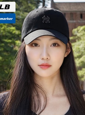 MLB官方NY鸭舌帽男女帽子2025新款遮阳运动帽黑色棒球帽3ACPB074N