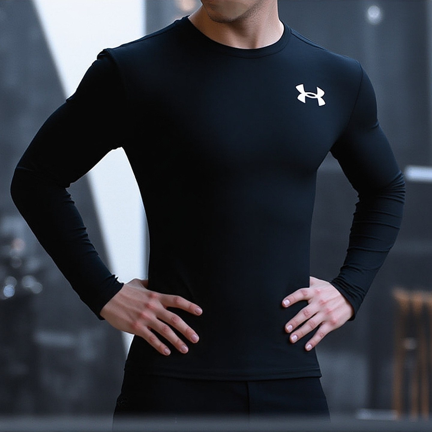 安德玛UA正品长袖男装 2025冬季新款紧身T恤健身跑步透气运动服
