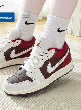耐克官方女鞋马年26新年款AJ1芝加哥白棕红板鞋篮球鞋IR7600-211