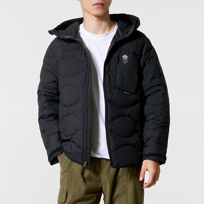 UA安德玛黑色连帽羽绒服男装女装秋冬新款保暖外套情侣运动服夹克