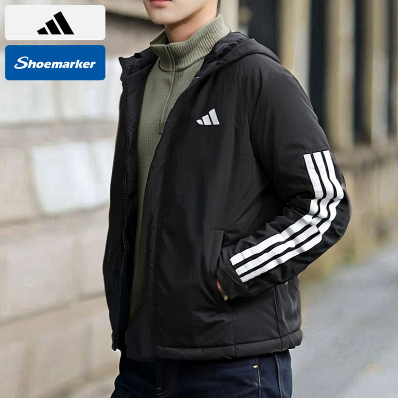Adidas阿迪达斯户外棉衣男装2025夏季新款保暖运动服连帽棉