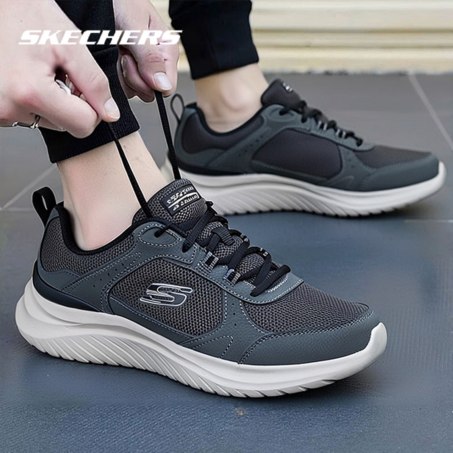 斯凯奇官方旗舰跑步鞋男鞋春季黑武士缓震网面鞋跑鞋透气运动鞋男,运动鞋new,跑步鞋,淘宝优惠券,粉丝福利购,淘宝优惠卷