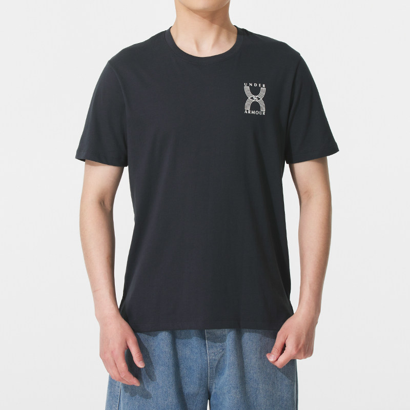 UA安德玛男装短袖2025新款运动服宽松休闲跑步T恤圆领半袖1389823