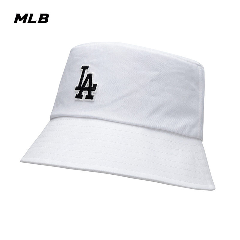 MLB官方男女帽子2025冬季新款运动帽白色LA盆帽渔夫帽3AHT7804N