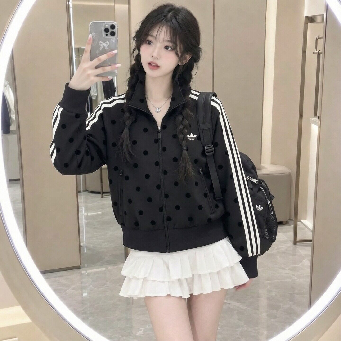 阿迪达斯外套女款官方正品上衣运动服2026春秋新款三叶草女装夹克