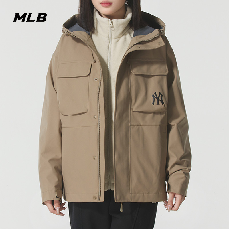 MLB防风衣男女装2025冬季新款运动服三合一夹克保暖外套3AWJB0156