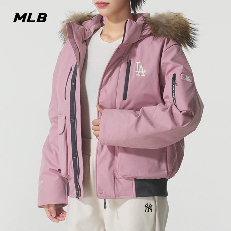 MLB官网羽绒服男女装2025冬季新款面包服运动服保暖外套3ADJB4156