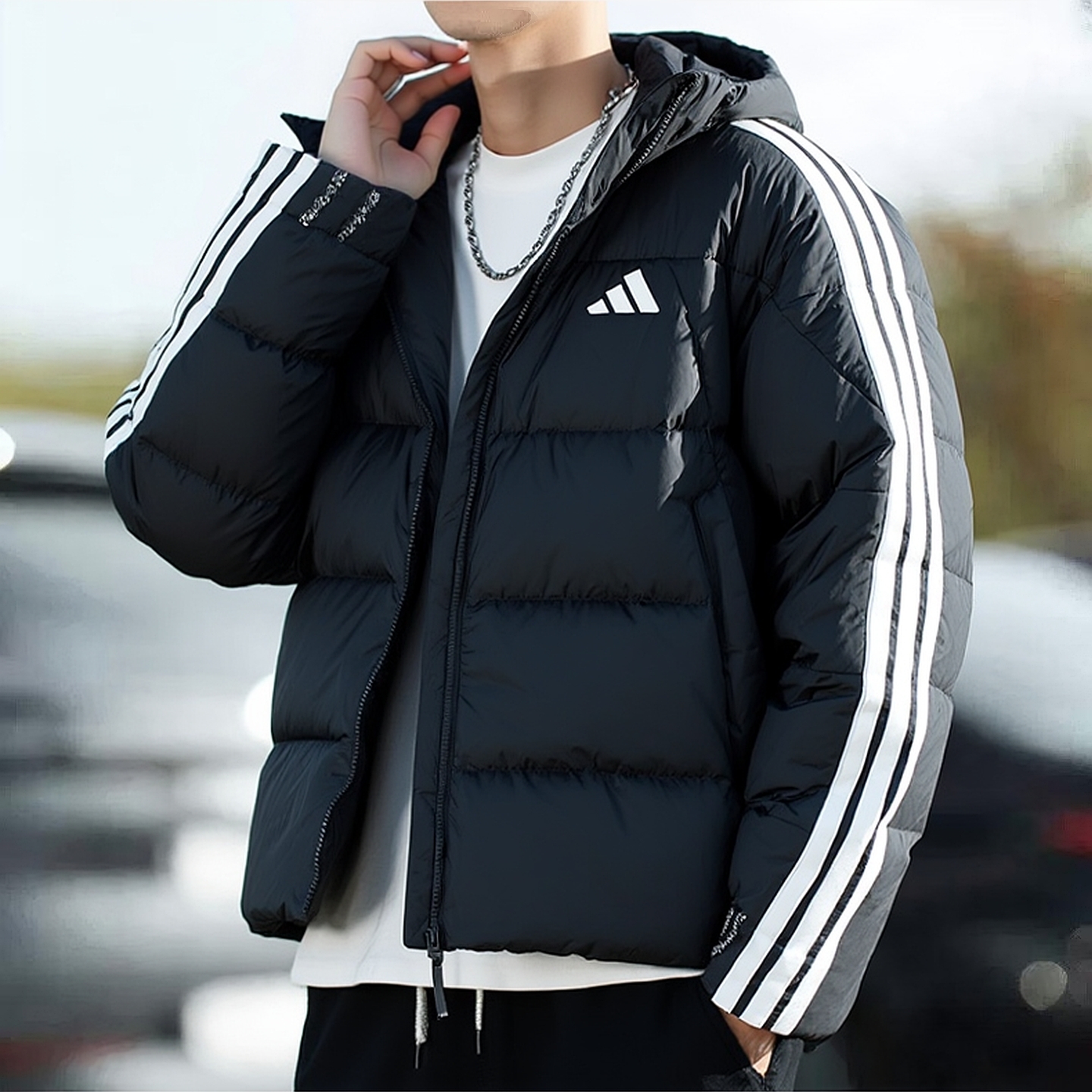 阿迪达斯男士羽绒服2025秋冬保暖羽绒加厚外套户外防风休闲运动服