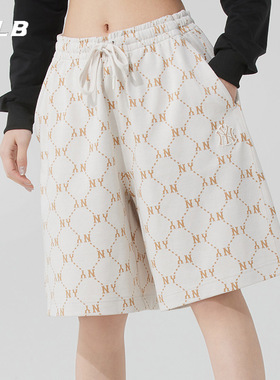 MLB官网男裤女裤子2025冬季新款针织短裤透气运动裤中裤3ASPM0153