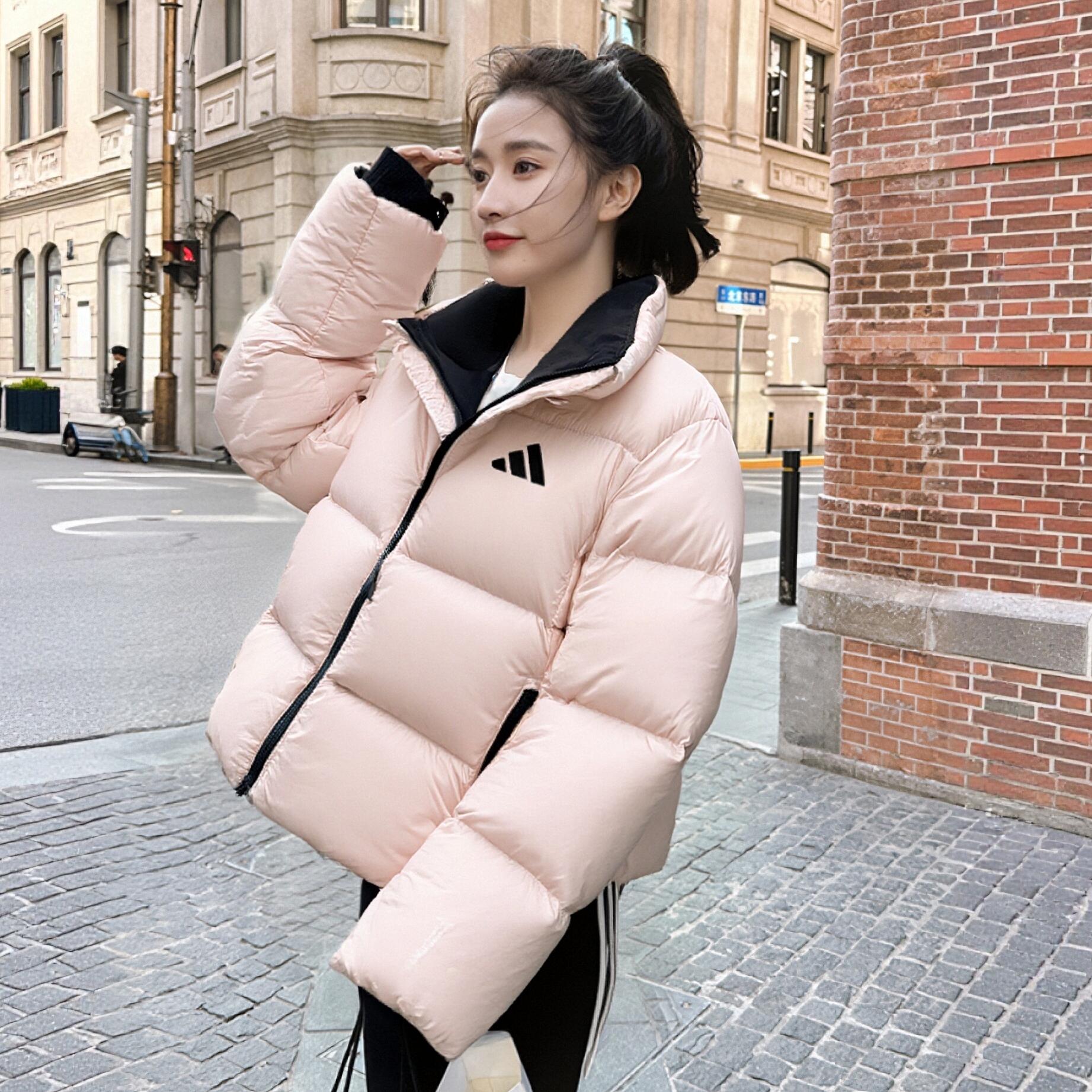 Adidas阿迪达斯短款宽松版型羽绒服女装2025冬季新款保暖羽绒外套