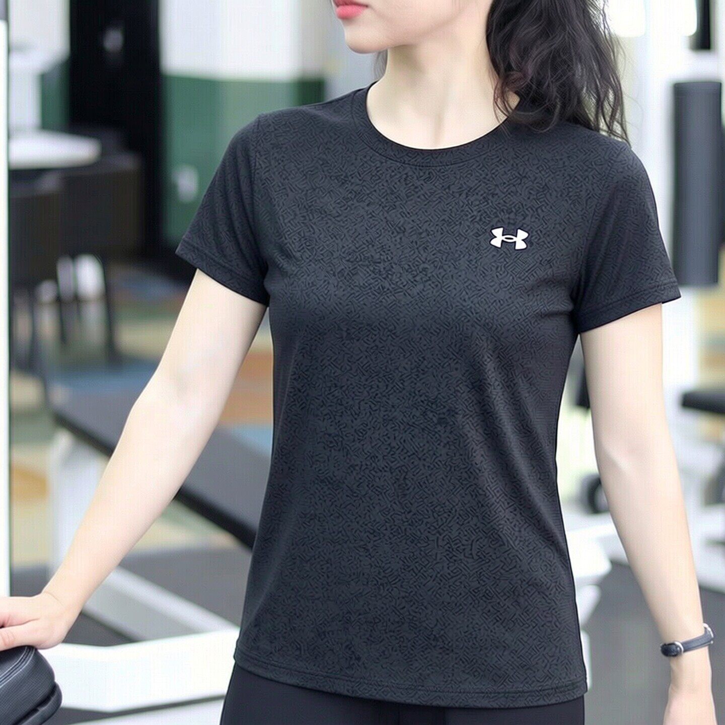 UA安德玛女士速干衣短袖新款半袖圆领显瘦透气休闲运动健身衣T恤