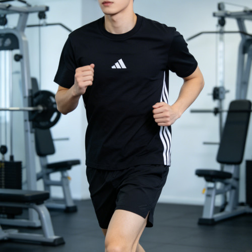 阿迪达斯三条纹短袖男装夏季新款