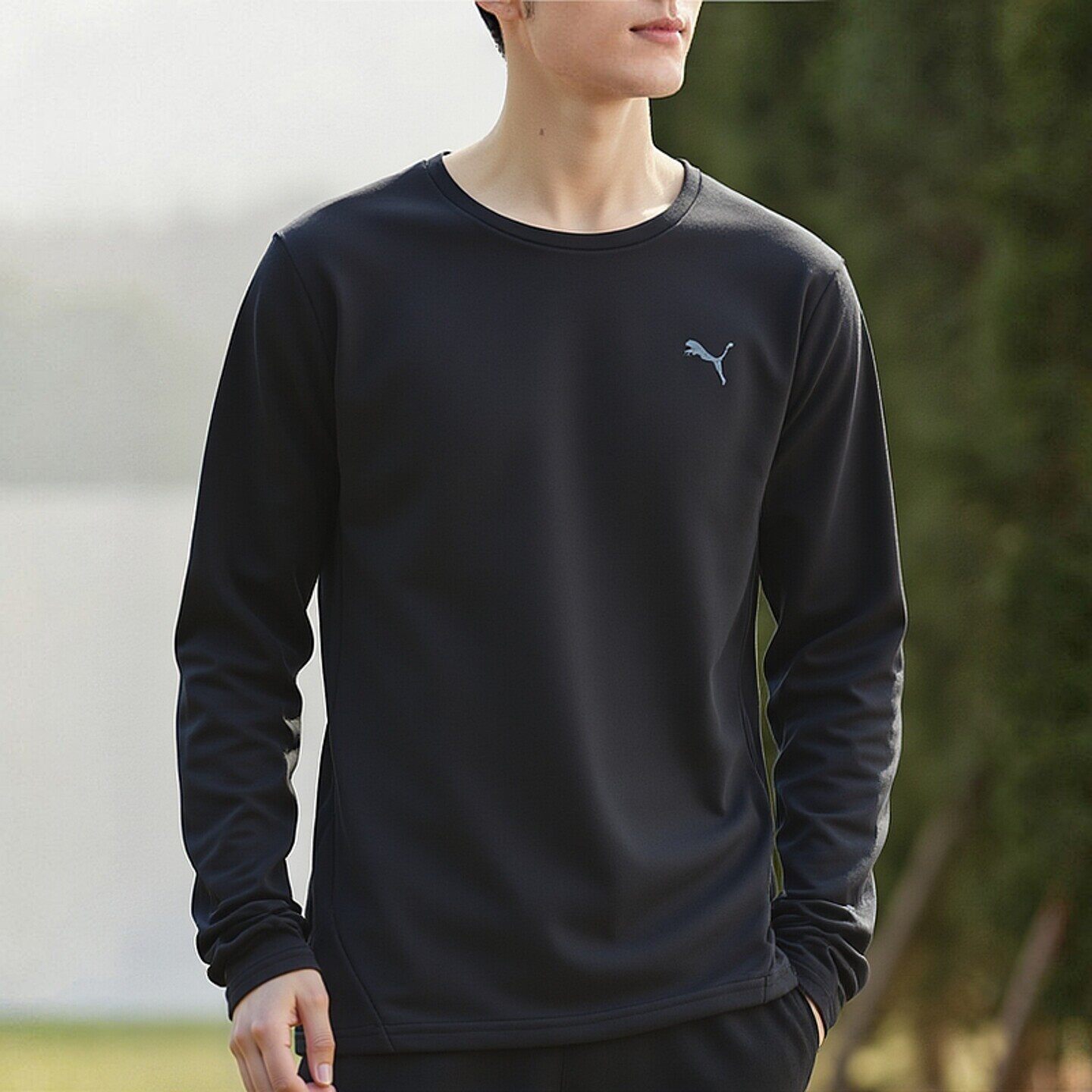 PUMA彪马男装女装2026春季新款运动休闲套头衫黑色情侣卫衣529344