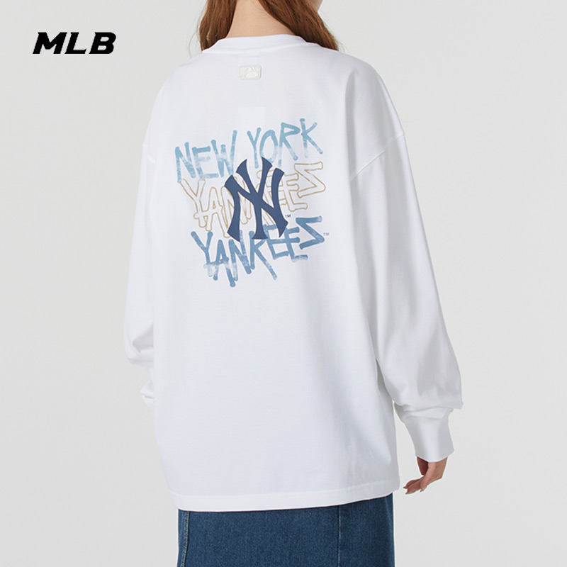 MLB官网长袖T恤2025夏季新款男女装NY运动服宽松套头衫3ATSB0251