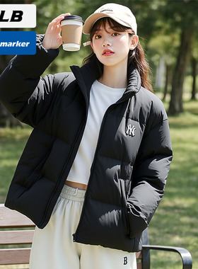 MLB男女羽绒服2025春季新款运动保暖立领面包服防风外套3ADJB2056