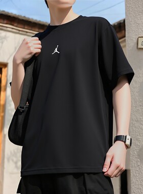 Nike耐克男士速干短袖夏季新款黑色Dri-FIT吸汗快干休闲百搭T恤