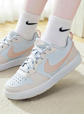 耐克正品COURT板鞋儿童粉蓝色运动休闲鞋新款女板鞋DV5456-404