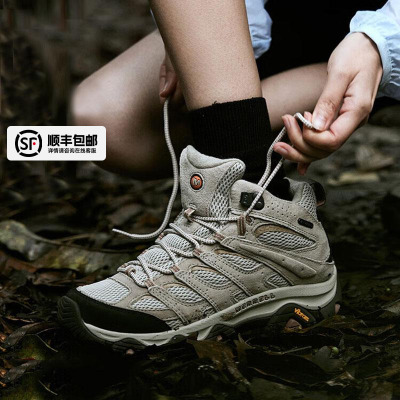 MERRELL迈乐MOAB3 MID WP防泼水耐磨防滑户外登山鞋男徒步鞋女